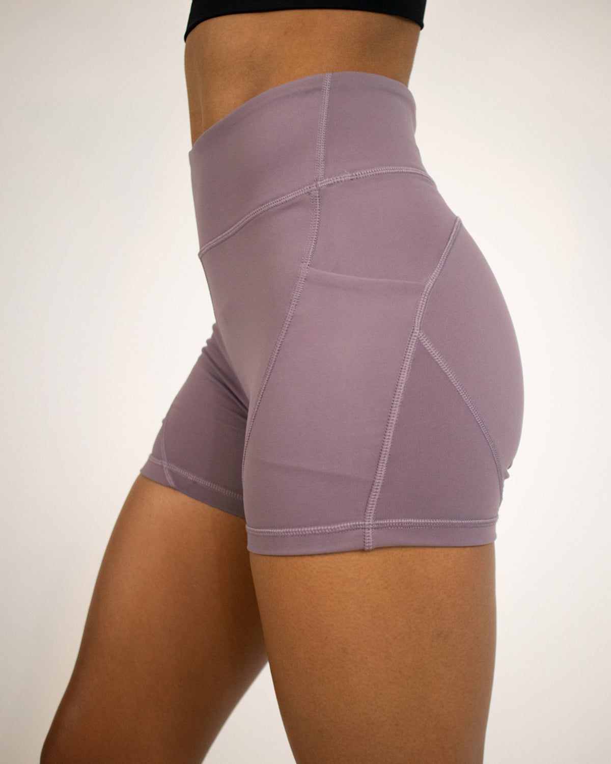 Petra Pocket Shorts- (High-Rise)- Orchid Purple - Equinox Movement