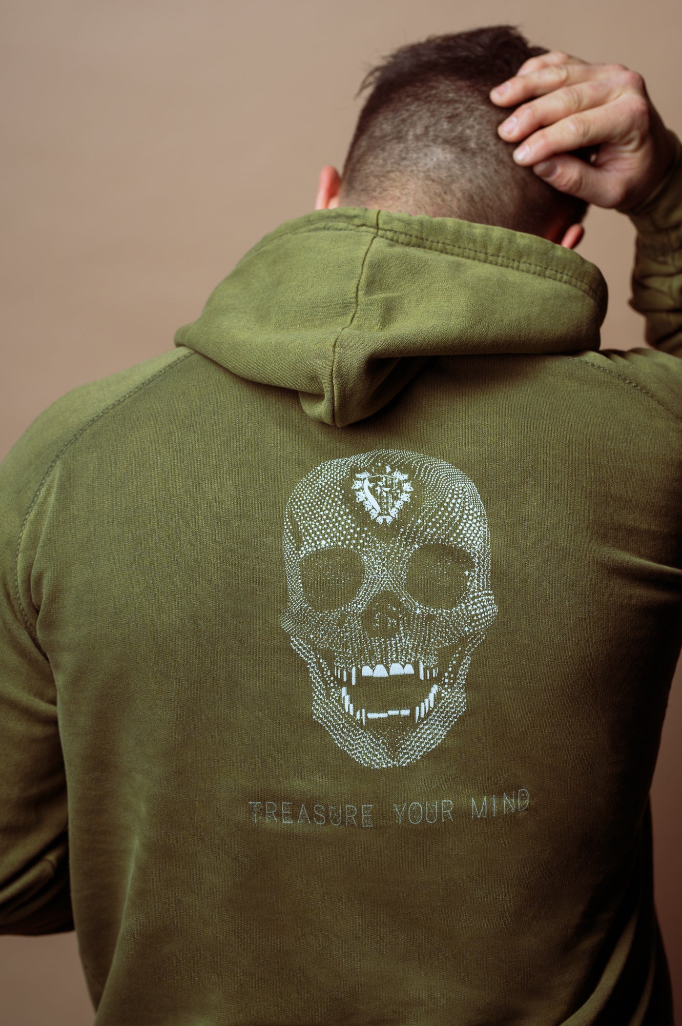 Diamond Skull Hoodie (Uni-Sex)- Vintage Olive - Equinox Movement