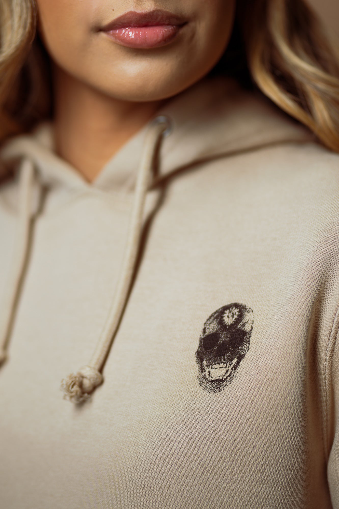 Diamond Skull Hoodie (Uni-Sex)- Sand-Shell Tan - Equinox Movement
