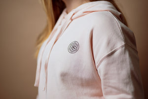 "Flower of Life" Cropped Hoodie- Dusty Rose - Equinox Movement 